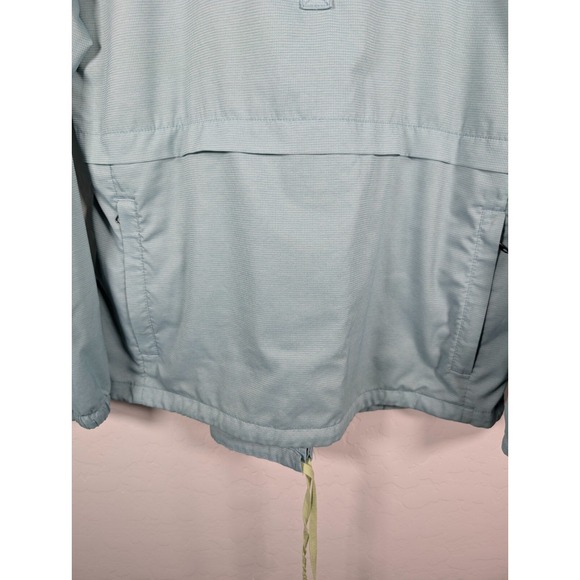 Columbia PFG Jacket Women Medium Green 1/2 Snap Hooded Fishing Hiking Pullover - Picture 7 of 13